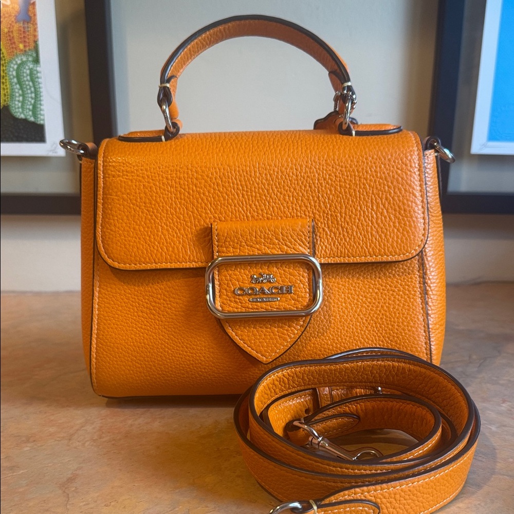 Coach Vibrant Orange Leather Satchel